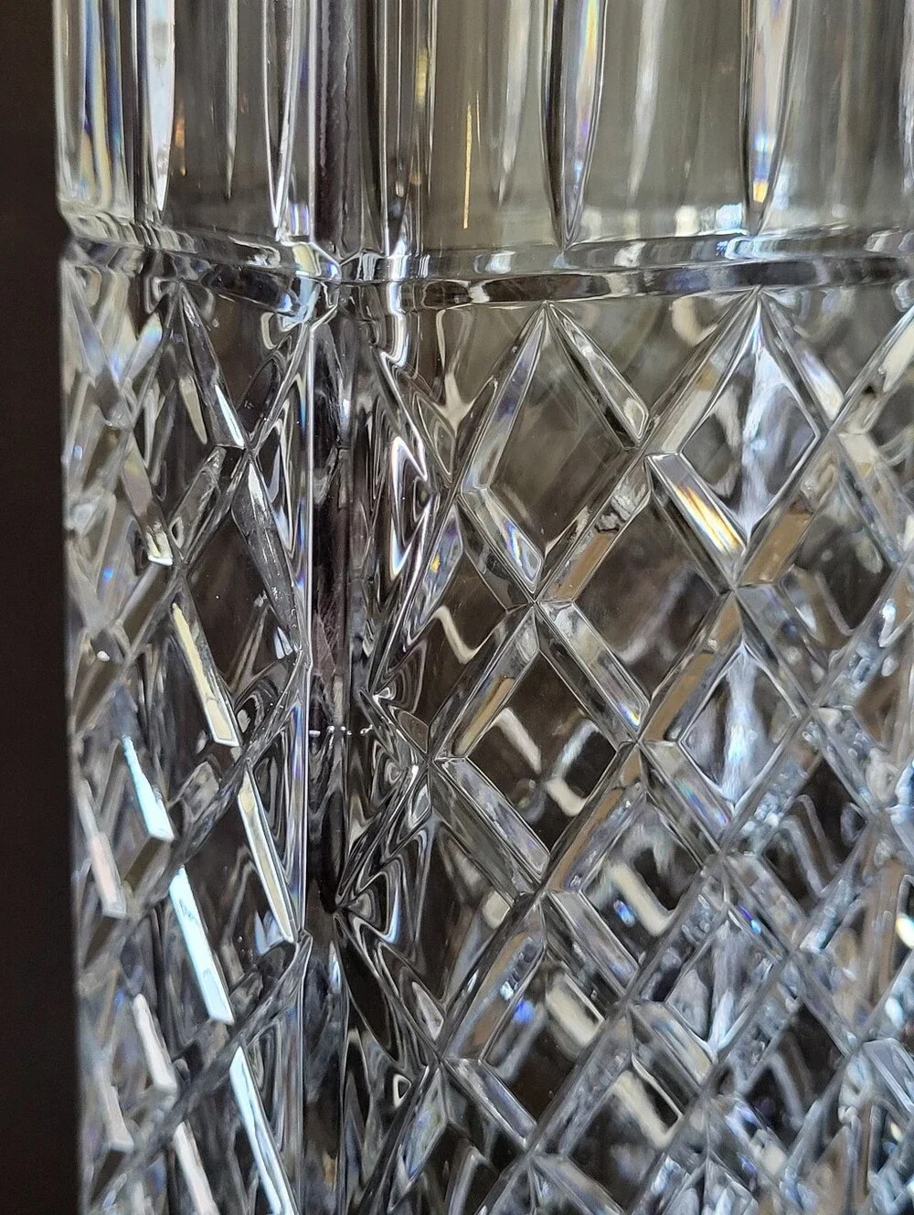 Vintage Brilliant Cut Crystal Vase | Architectural Rectangular Design - Picture 5 of 7